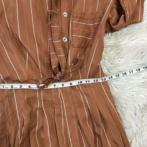 SANCIA ANTHROPOLOGIE WIDELEG PINSTRIPE JUMPSUIT ROMPER SIZE MP - Picture 7 of 8